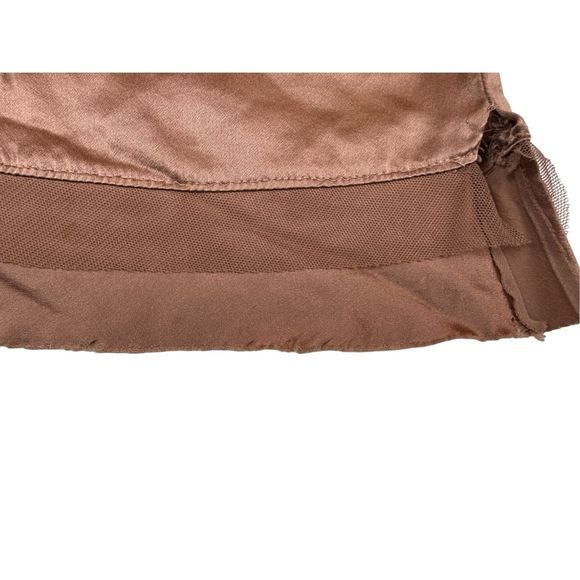 Abercrombie & Fitch 100% Silk Mesh Trim Satin Cami Tank Top Pink Y2K V-Neck VTG - Picture 7 of 7